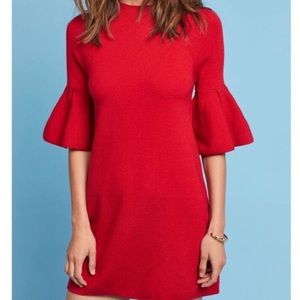 Beautiful Bell Sleeve Red Dress